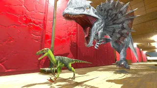 Who Can Escape The Dilophosaurus In The 3-Level Tunnel - Animal Revolt Battle Simulator