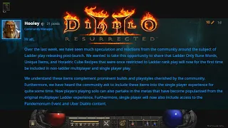 HUGE Diablo 2 Update! Unlimited Secret Cow Level, Ladder-Only Features For Non-Ladder, and more!