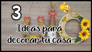 3 IDEAS PARA DECORAR TU CASA 2023 - Manualidades para el hogar con yute - Crafts for the home 2023