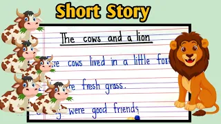 5 line moral story |cows and lion story|short moral story