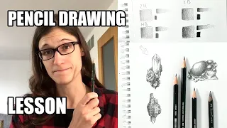 Drawing Crystals and Minerals with Pencils #01