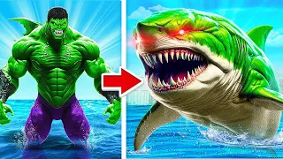 Franklin Upgrading HULK To SHARKHULK SPIDER In GTA 5!