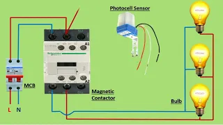Photocell sensor wiring diagram with magnatic contactor