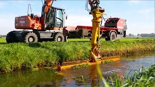 Ditch Cleaning & Collecting Vegetation | Atlas mobile crane + Vicon Slootvuilpers | Gebr. Tolenaars