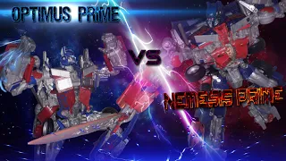 Optimus Prime VS Nemesis Prime Stop-motion DEATH BATTLE - (with subtitles)