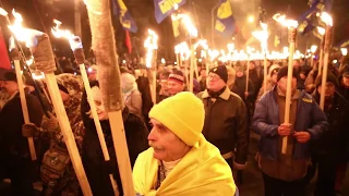 Nationalists march the heart of Kyiv to mark 110 birthday of Stepan Bandera