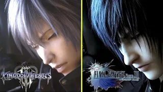 Kingdom Hearts 3 ReMind DLC vs Final Fantasy Versus XIII Trailer Scene Comparison