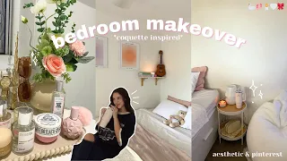 AESTHETIC ROOM MAKEOVER *pinterest inspired* 🩰🕯️🎀  cozy small room tour ♡