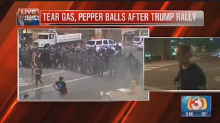 Phoenix protester hit in groin with rubber bullet