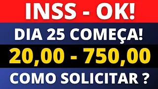 🔴 INSS OK - COMEÇA DIA 25 - 20,00 - 750,00 - COMO SOLICITAR ? - ANIELI EXPLICA