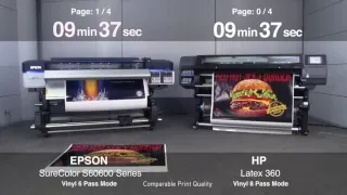 SC-Sx610: Test tiskanja na nalepko - SureColor S60600 vs HP Latex 360