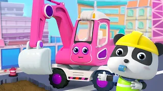 Excavator Song | Construction Trucks | Learning Vehicles | Nursery Rhymes | Kids Songs | BabyBus