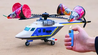 Experiment: Lego Helicopter and Fireworks 🔥