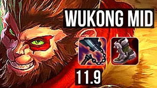 WUKONG vs QIYANA (MID) | Rank 3 Wukong, 1.7M mastery, 500+ games, 6/1/1 | NA Challenger | v11.9