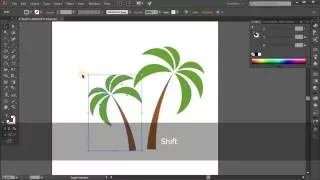 Simple palm icon. Tutorial Adobe Illustrator CC for beginners