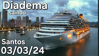 COSTA DIADEMA LEAVING PORTO SANTOS 03/03 #cruzeiro @naviodecruzeiroenovidades #ship
