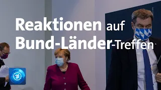 Reaktionen auf die Verschärfung der Corona-Regeln nach Bund-Länder-Konferenz