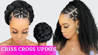 🔥EASY RUBBER BAND HAIRSTYLE ON 4C NATURAL  HAIR / CRISS CROSS METHOD / Protective Style / Tupo1
