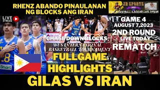 GILAS VS IRAN REMATCH | RHENZ ABANDO NAG PAULAN NG BLOCKS SA IRAN | FULLGAME HIGHLIGHTS..FIBA