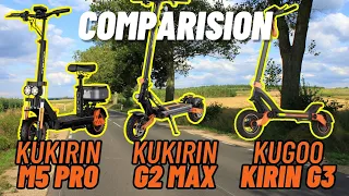 Kukirin M5 Pro vs Kukirin G2 Max vs Kugoo Kirin G3 - Comparision
