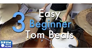 3 Easy Beginner Tom Beats - Drum Lesson | Drum Beats Online
