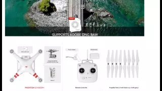 DJI Phantom 2 Vision+ GPS RC Quadcopter with FPV 14 0MP HD Camera and Two LiPo Battery