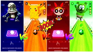 Crazy Frog Vs Pikachu Vs Blossom Vs Gummy Bear | Tiles Hop EDM Rush Vs Going Balls