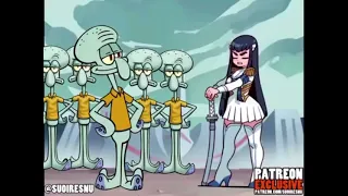 Uh no Squidward out