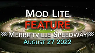 🏁 Merrittville Speedway 8/27/22 MOD LITE FEATURE RACE - Aerial View DIRT TRACK RACING