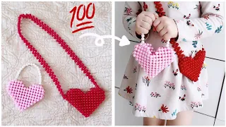 Beaded Bag tutorial - pearl handbag heart FULL VERSION OF THE COURSE