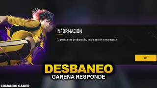 GARENA RESPONDE SOBRE el DESBANEO MASIVO de CUENTAS en FREE FIRE