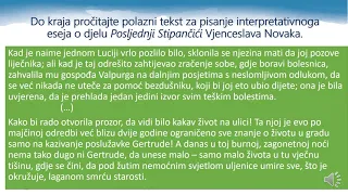 Hrvatski jezik 3. r. SŠ - V. Novak, „Posljednji Stipančići“ (Vođeno pisanje - interpretativni esej)