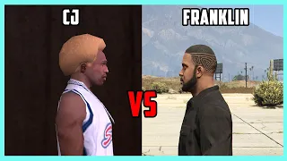 GTA : CJ VS FRANKLIN (WHO IS BEST?) | Ultimate Face-Off (Side-By-Side Comparison)