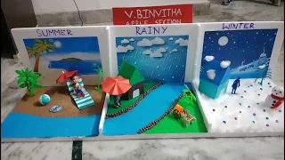 3D Model of Summer, Rainy and Winter seasons || School project 🏫