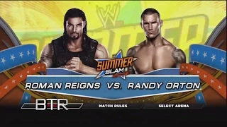 WWE Summerslam 2014 Predictions Roman Reigns vs Randy Orton(WWE2K14)