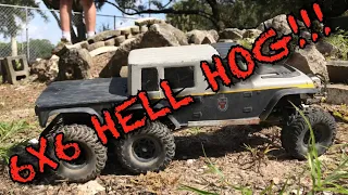 SCX10 6x6 Rc Rock Crawler / Jeep Wrangler HELL HOG!!
