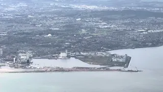 Approach and landing at Edinburgh airport