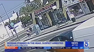 A homeless man attacks woman with scissors in North Hollywood