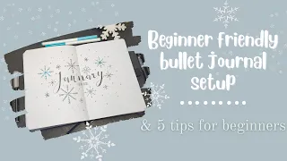 January 2022 Bullet Journal ❄️ Snowflake Theme ❄️ Beginner friendly spreads + 5 bujo tips