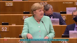 EU-Ratspräsidentschaft: Rede von Bundeskanzlerin Merkel im EU-Parlament am 08.07.20