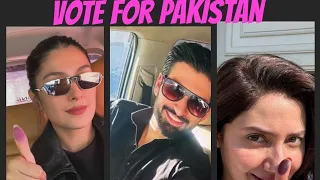 pakistani celebrities vote cast today#celebrity #election2024 #mahirakhan ayeza khan and others