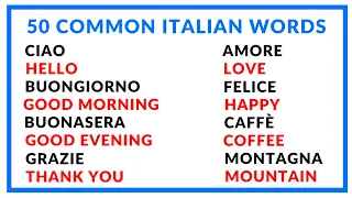 Learn 50 Common English Words | Learn Italian For Daily Life #italian #learn_italian