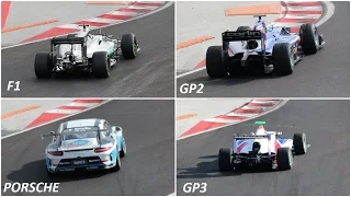 F1 vs GP2 vs GP3 vs PORSCHE 2016 Turn different / SOUND HUNGARORING