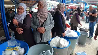 Fideler Gelmiş. Sebze ve Peynir Fiyatları Uygun. Develi Salı Pazarı