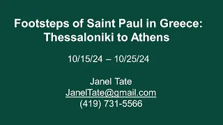 Trip information to Greece 2024 - Footsteps of Paul