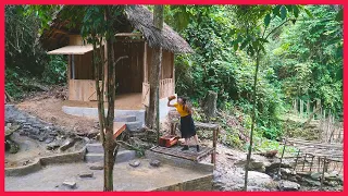 How to make a medieval wooden trough to store water in the forest. Building farm, free life (ep8)