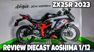 ZX25R Kawasaki 2023‼️ Diecast Aohsima Skala 1/12, 100% Mirip asli