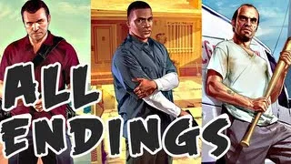 Grand Theft Auto 5 All ENDINGS A, B, & C + Final Mission Final Boss END - GTA 5