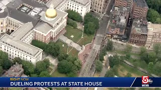 Dueling protests at Massachusetts State House