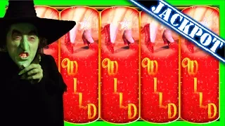 MASSIVE WIN! Wizard of Oz Ruby Slippers Slot Machine Bonus - Glinda Bubble - JACKPOT HAND PAY!